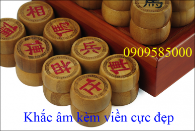 Quân cờ trúc khắc âm có viền bao